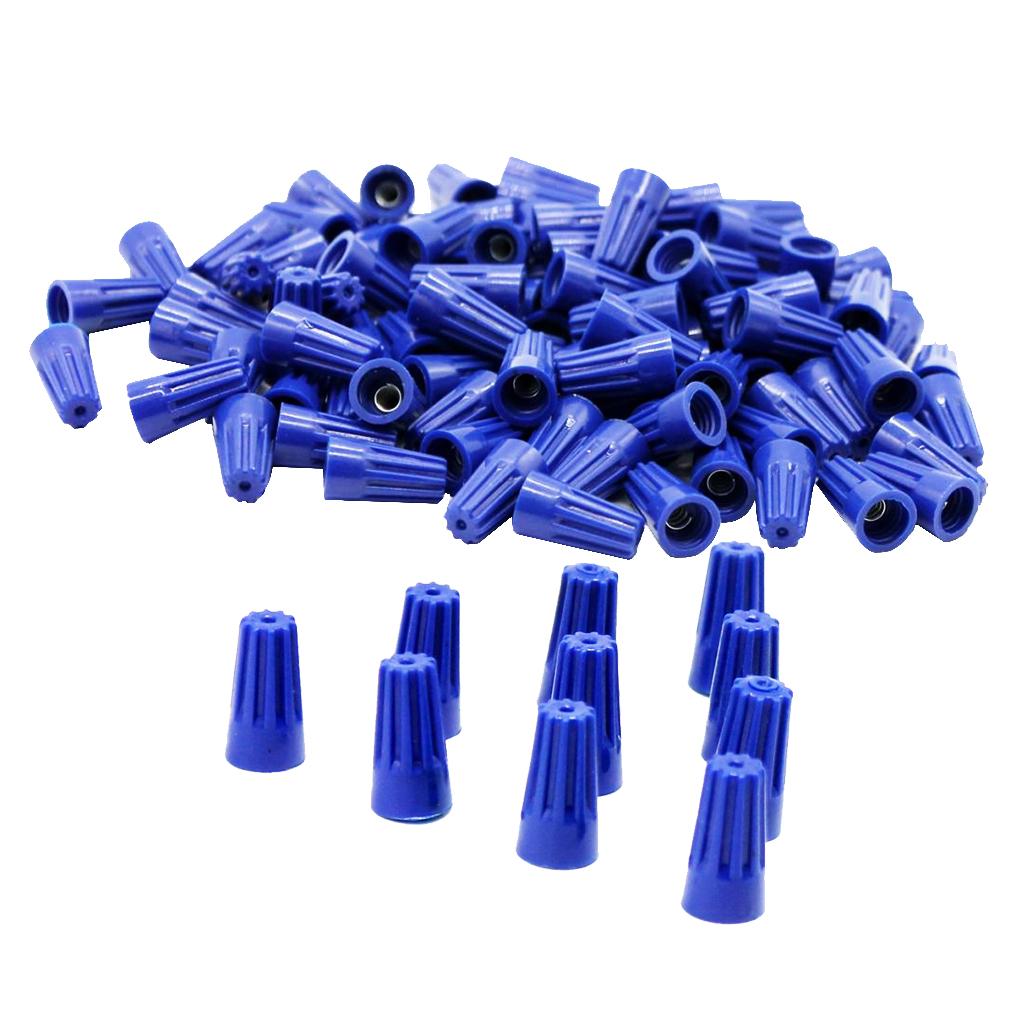 100PCS Winged Wire Connectors Twist-On Easy Screw On Caps Blue Assortment