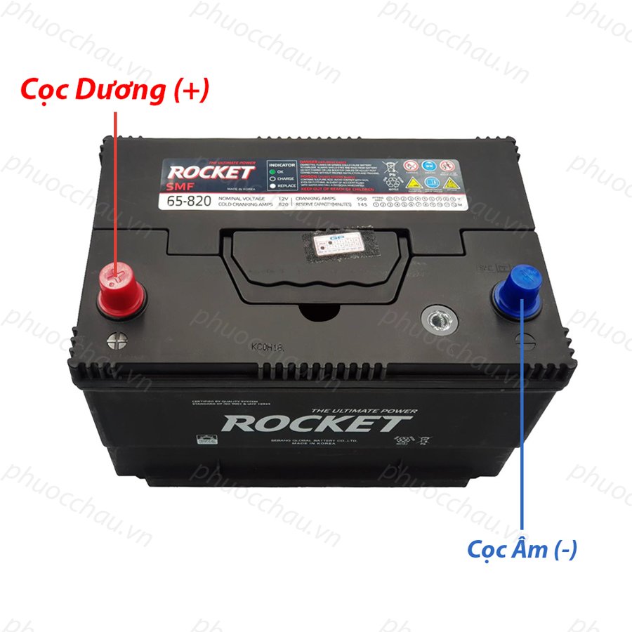 Bình Ắc Quy 12V-88Ah, Ắc Quy ROCKET SMF 65-820