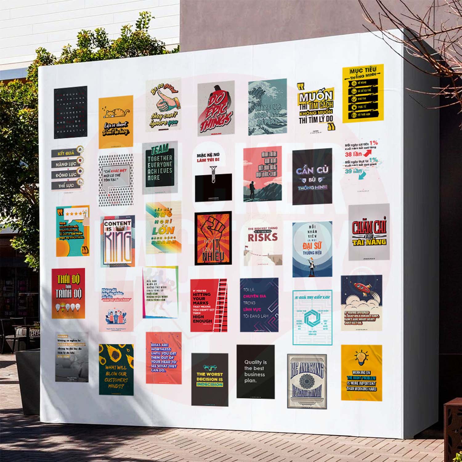 STARTUP - Set 50 Poster A4 dán tường trang trí decor quán nhà cửa - STICKER FACTORY