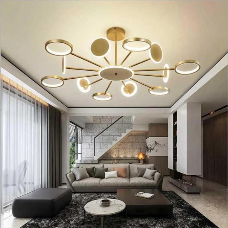 Đèn thả, ốp led cánh tay điều chỉnh linh hoạt màu vàng , màu đen, đèn trang trí hệ mặt trời