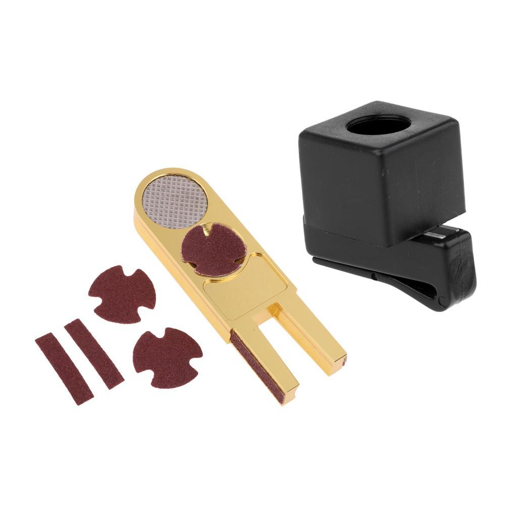 Pool Cue Chalk Holder with Belt Clip Tool And Cue Tip Scuffer Repairer