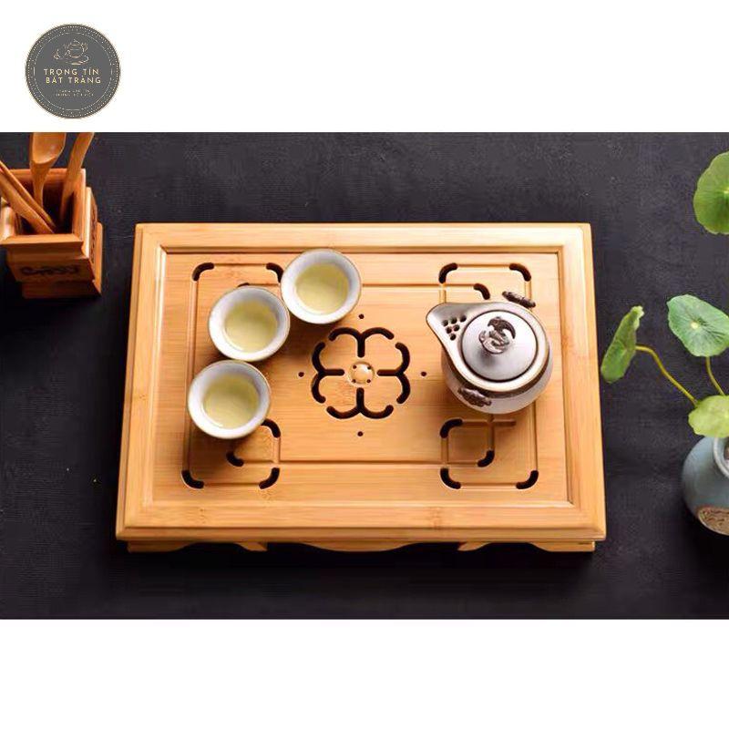 Khay Trà Tre Cao Cấp Chữ Nhật Kích Thước 36*26*6 KT 37