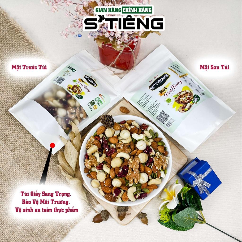 500Gr Hạt Dinh Dưỡng STIENG Mix Nuts 6 Loại Hạt Sấy Chín, Ngủ Cốc Granola Ăn Kiêm Giảm Cân,Macca, Hạnh Nhân, Óc Chó, Hạt Điều, Hạt Bí