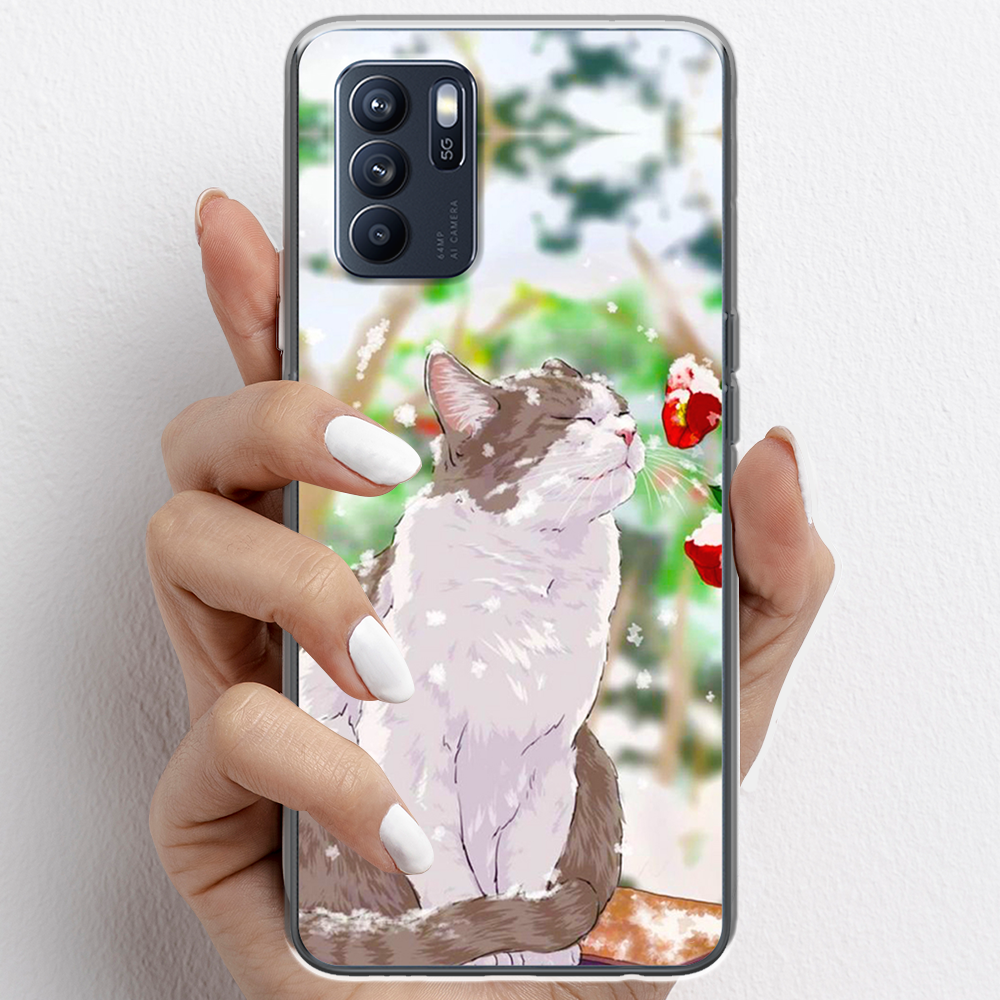 Ốp lưng cho Oppo Reno6 , Reno6 Z, Reno6 Pro  nhựa TPU mẫu Mèo trắng