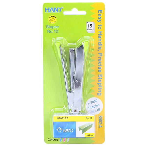 Bấm Kim Số 10 Hand S902-A + Kim Bấm - Màu Xanh Lá