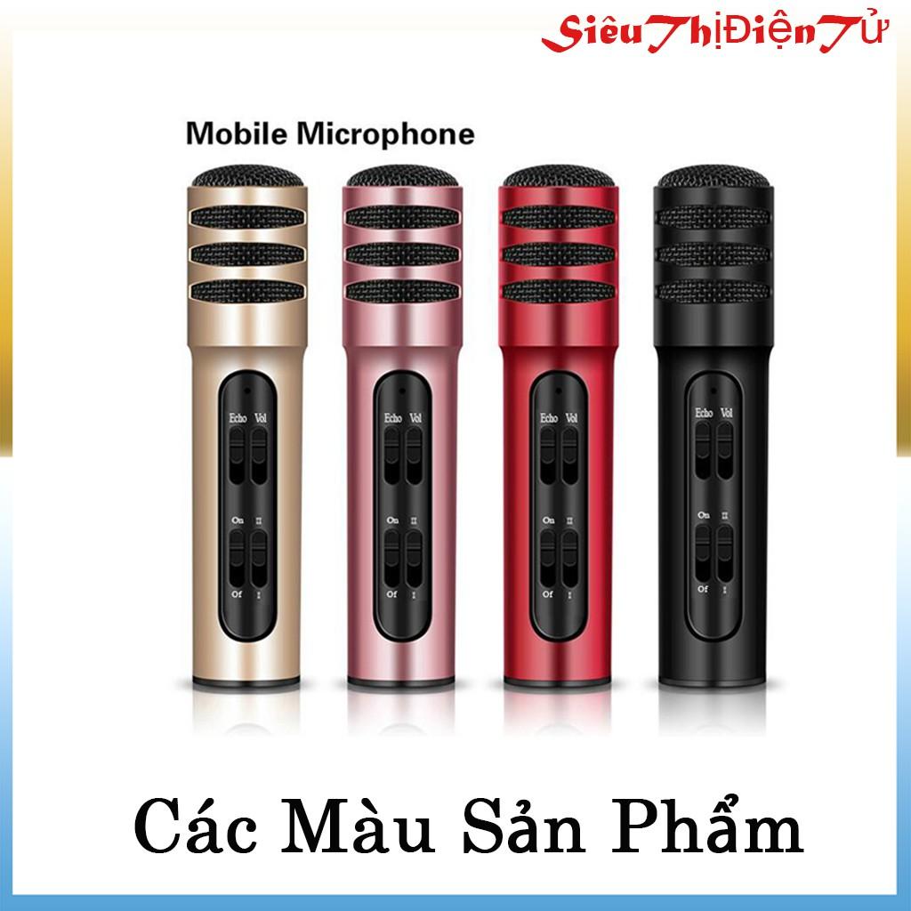 Micro C7 ( Loại 1, Đủ Phụ Kiện) , Thu Âm, Hát Karaoke, Livestream trên điện thoại 3 in 1 màu ngẫu nhiên