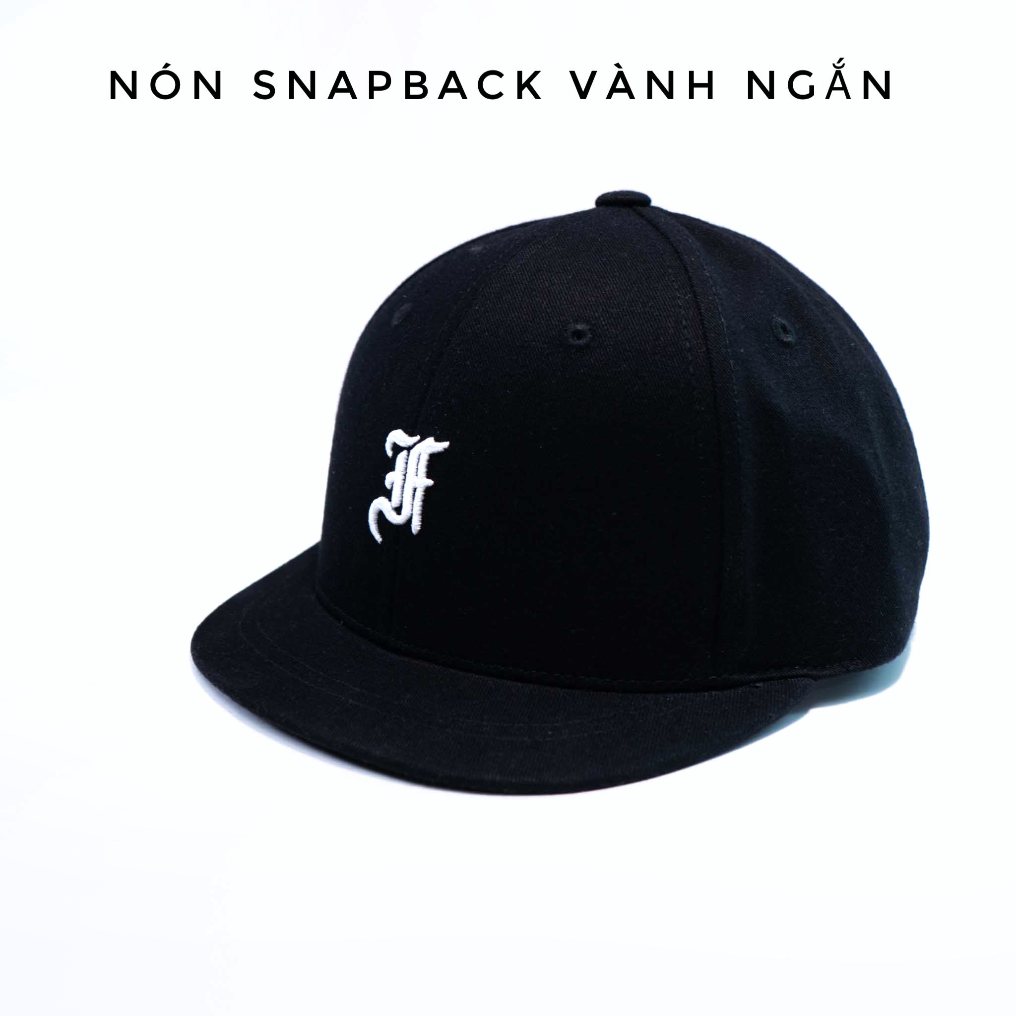 Nón lưỡi ngắn snapback logo Chữ F thêu 3D cách điệu quai dây gài chất lượng cao brand One Hat