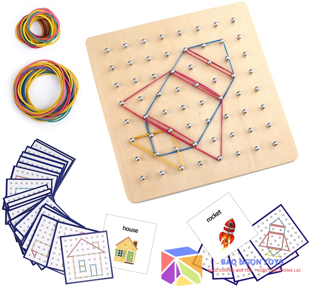 GIÁO CỤ TOÁN HỌC GEOBOARD GIÚP BÉ PHÁT TRIỂN TRÍ THÔNG MÌNH HÌNH HỌC VÀ SỰ SÁNG TẠO - BAO NGON TOYS - DG106