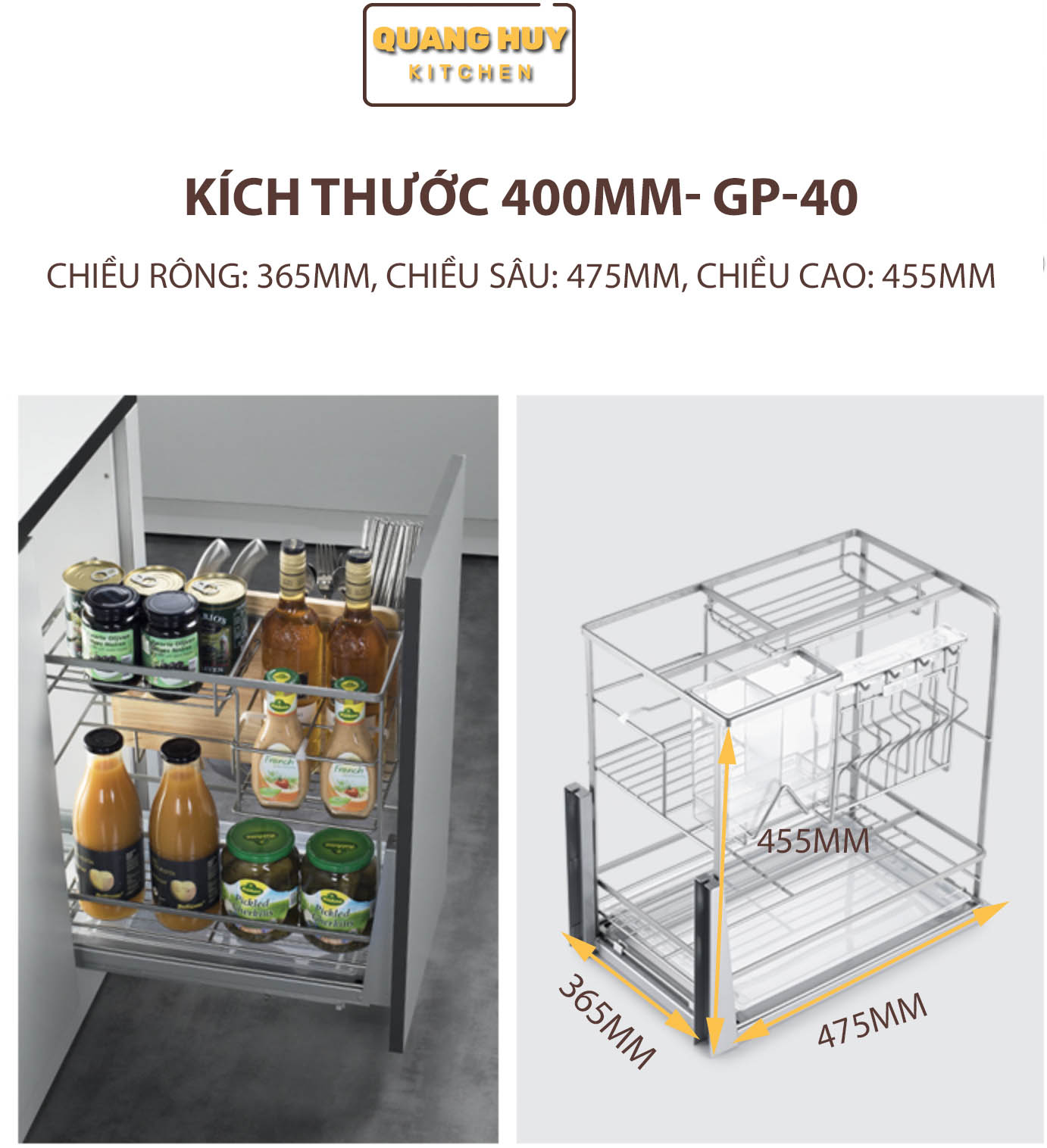Giá để dao thớt gia vị sơn nano bảo hành han gỉ 10 năm