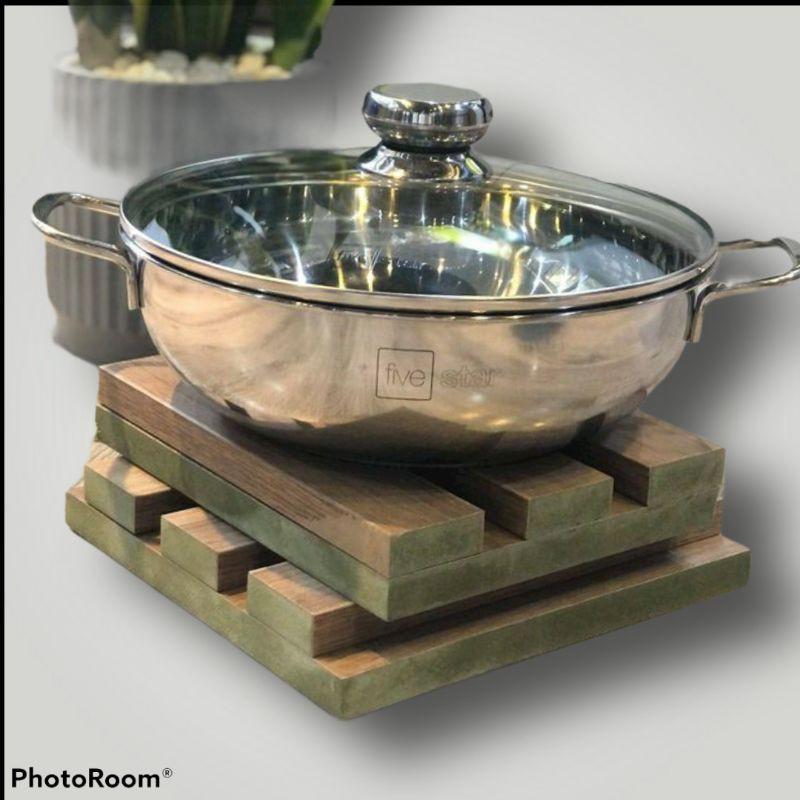 Nồi lẩu inox 3 Đáy vung kính