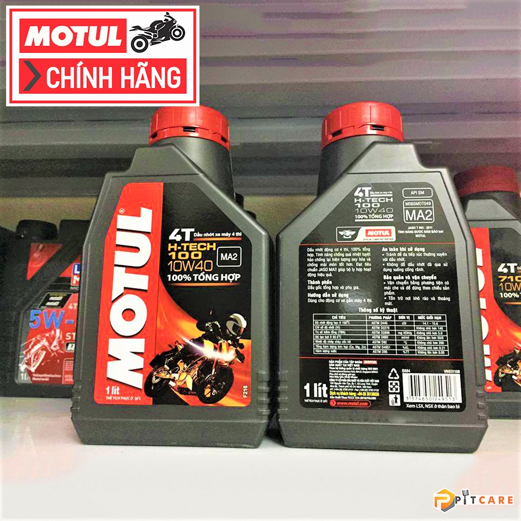 Nhớt Tổng Hợp Motul H Tech 100 4T 10W40 Có Chiêt Lẻ