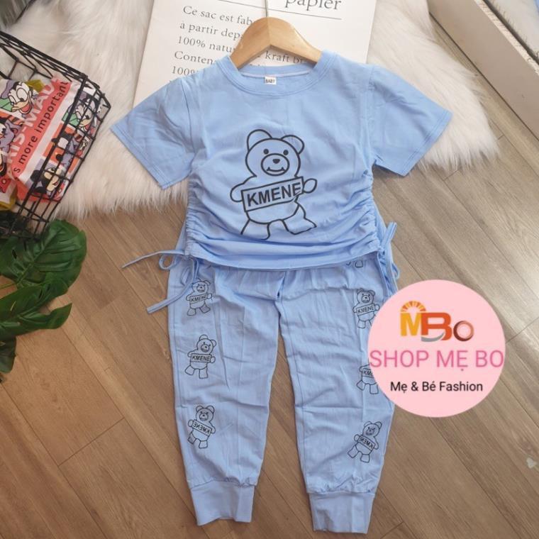 BỘ TAY NGẮN QUẦN DÀI THUN COTTON BÉ GÁI IN HÌNH ĐẸP - sỉ quần áo trẻ em