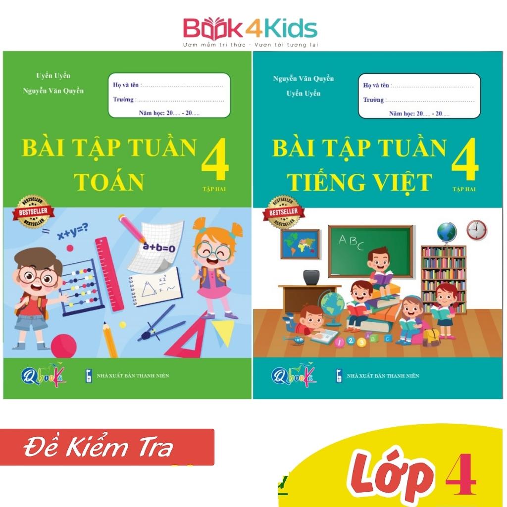 Sách Combo 2 Cuốn Bài Tập Tuần Toán và Tiếng Việt 4 Tập 2