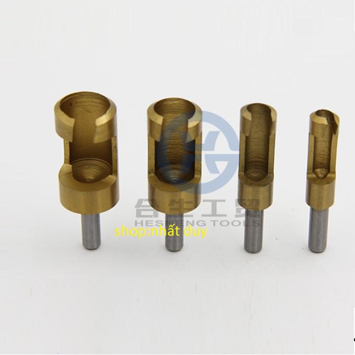 Bộ 4 mũi khoan lấy nút gỗ_chốt gỗ_ đa năng