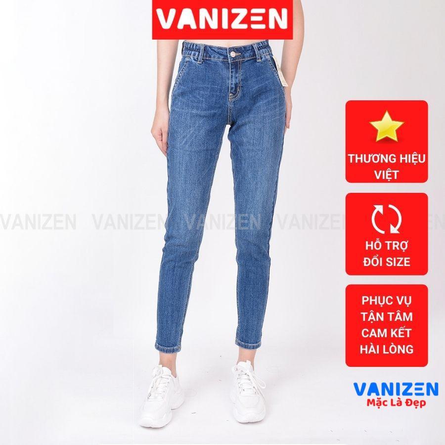 Quần jean nữ ống rộng baggy đẹp lưng cao cạp bán chun trơn hàng cao cấp mã 420 VANIZEN