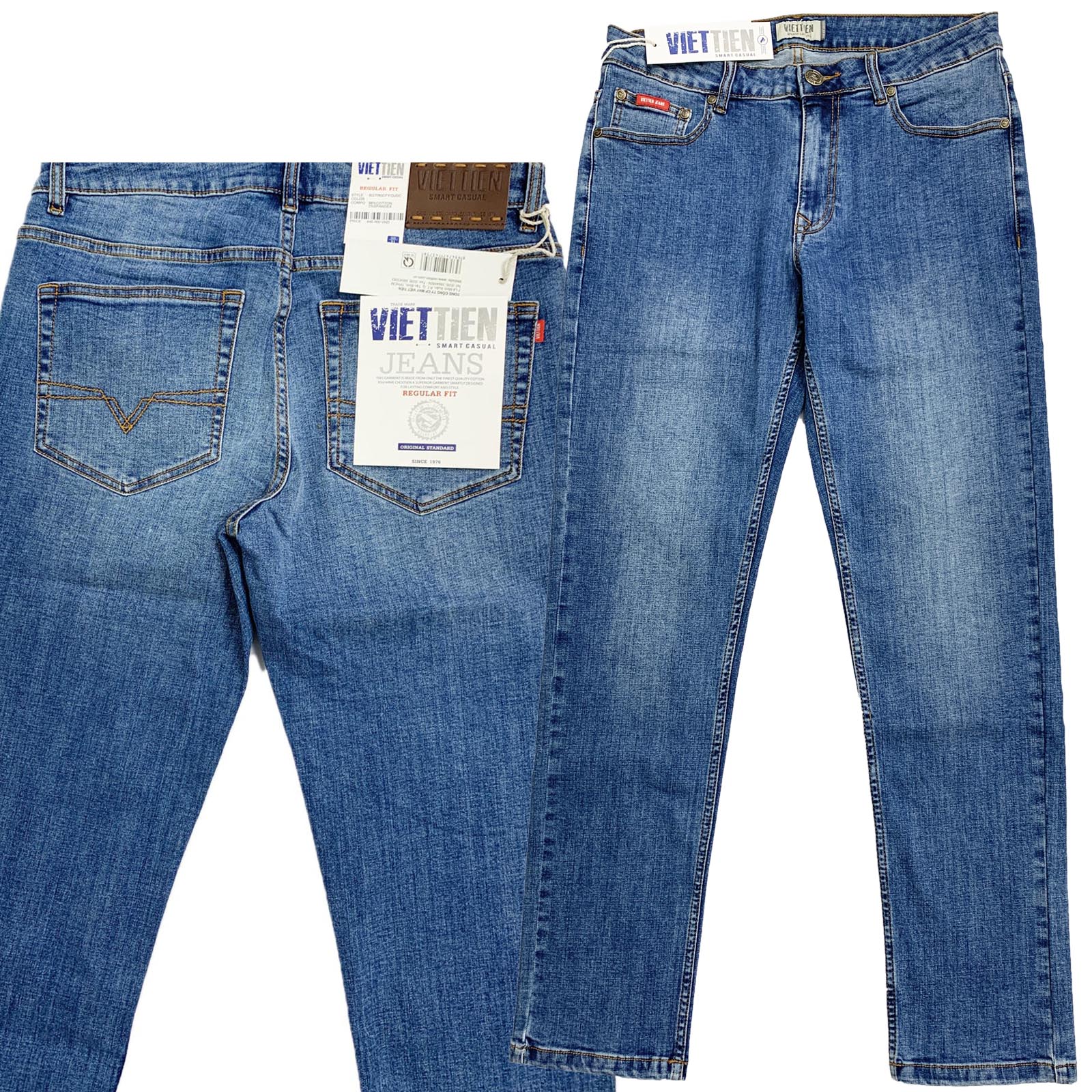 Quần Jeans nam dáng regular fit 6Q7092 - thương hiệu Viettien