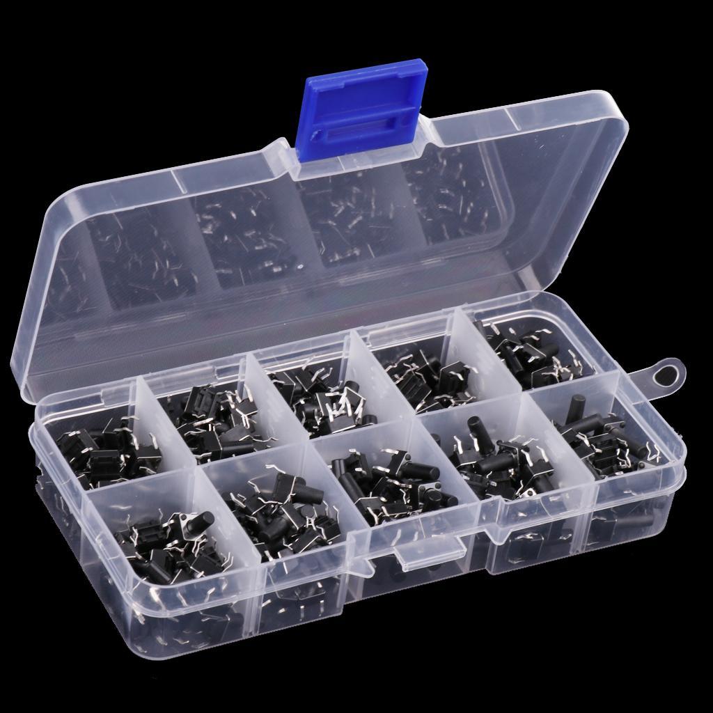 200Pcs/lot 6x6mm Tactile Push Button Switch Micro Momentary Assortment Parts