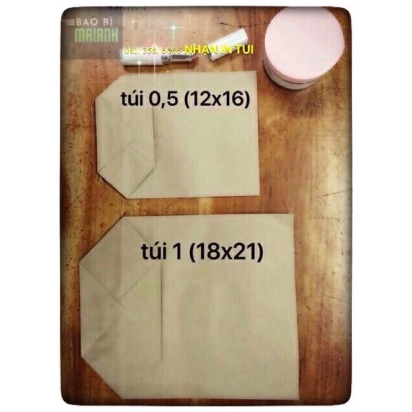 COMBO 100 Túi Giấy Kraft Xi Măng Không Quai Đóng gói Hàng Hoá, Thực Phẩm Đầy Đủ Các Cỡ