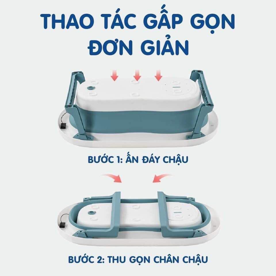 Chậu tắm cho bé gấp gọn kèm phao có nhiệt kế 9.BABY