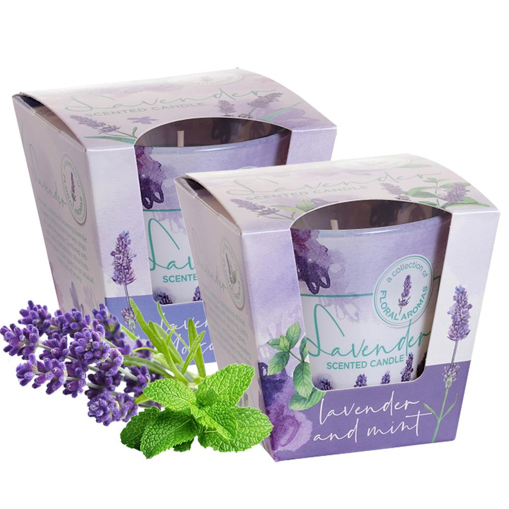 Combo 2 ly nến thơm Bartek nhập khẩu Châu Âu Lavender 115g - oải hương, bạc hà