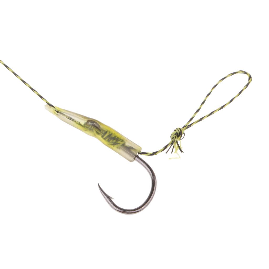 2pcs Braided Line Carp Fishing Hair Rigs Heavy Dury Clips Tackle Barbed Hooks High Carbon Steel Durable to use