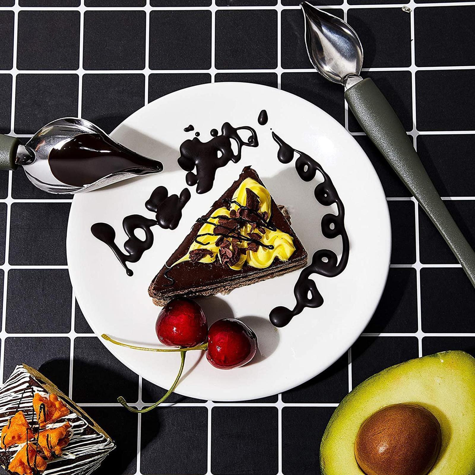 Plate Dish Sauce Painting Art Draw Tool Spoon