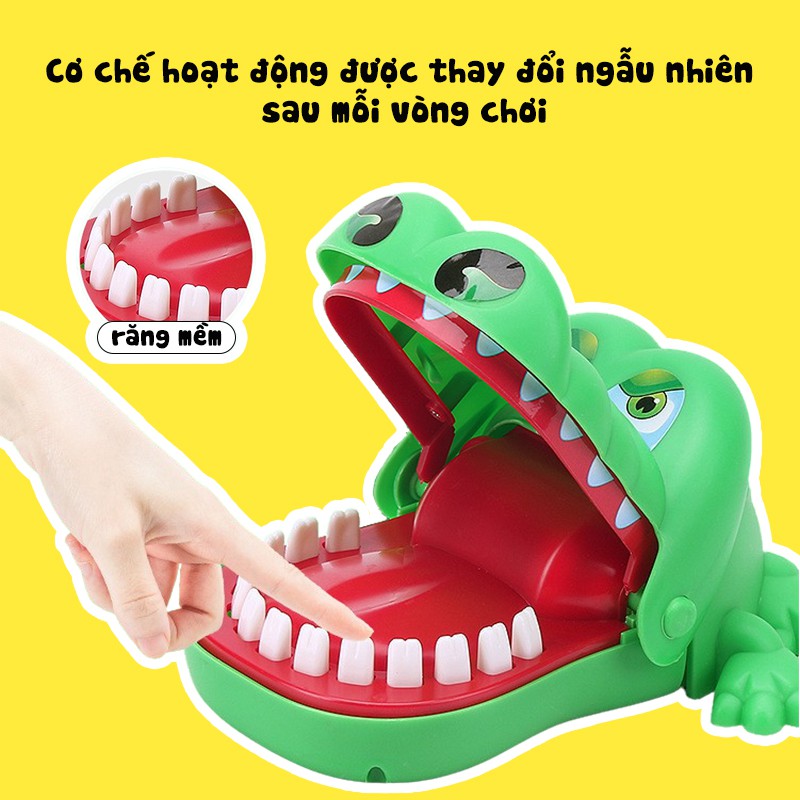 Đồ chơi cá sấu cắn tay Crocodile dentist (LOẠI LỚN 2021) -Trò chơi khám răng cá sấu chất liệu nhựa ABS an toàn cho bé giá rẻ cute - Đồ chơi bác sĩ khám răng cho cá sấu vui nhộn cho gia đình - Quà tặng sinh nhật