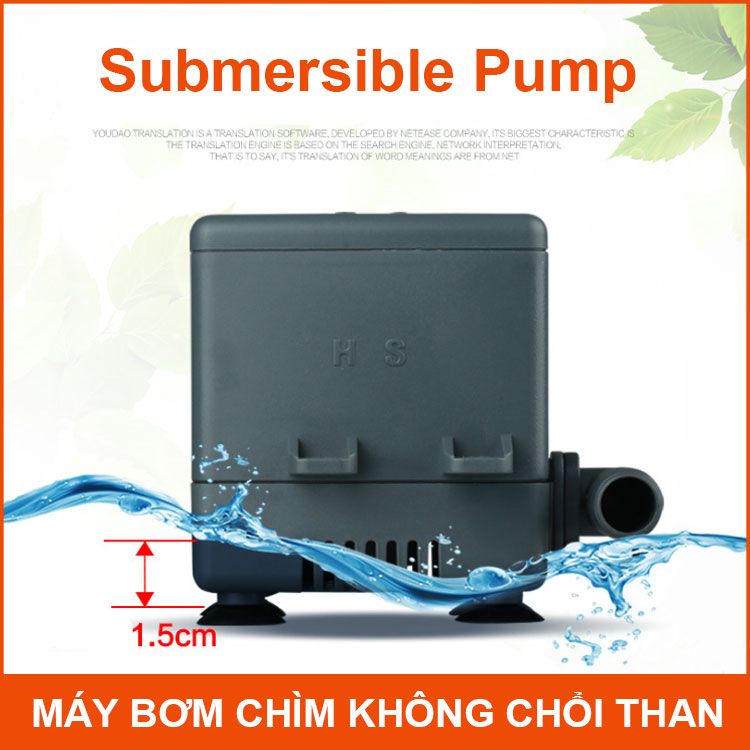 Máy Bơm Chìm Hồ Cá Thác Nước Hòn Non Bộ Tiều Cảnh 220V 20W 900L