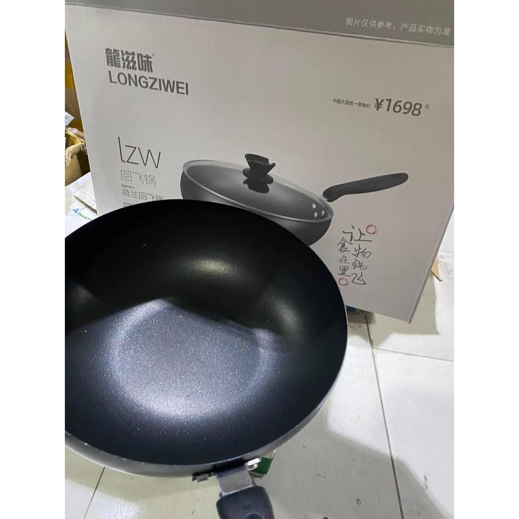 CHẢO BẦU CHỐNG DÍNH, CHẢO SÂU LÒNG VUNG KÍNH ĐÁY TỪ HÀN QUỐC SIÊU ĐẸP - sz 32cm