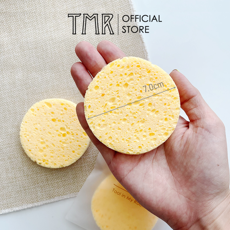 Bông bọt biển TMR màu trắng rửa mặt tẩy tế bào chết Cleansing Sponge Hàn Quốc