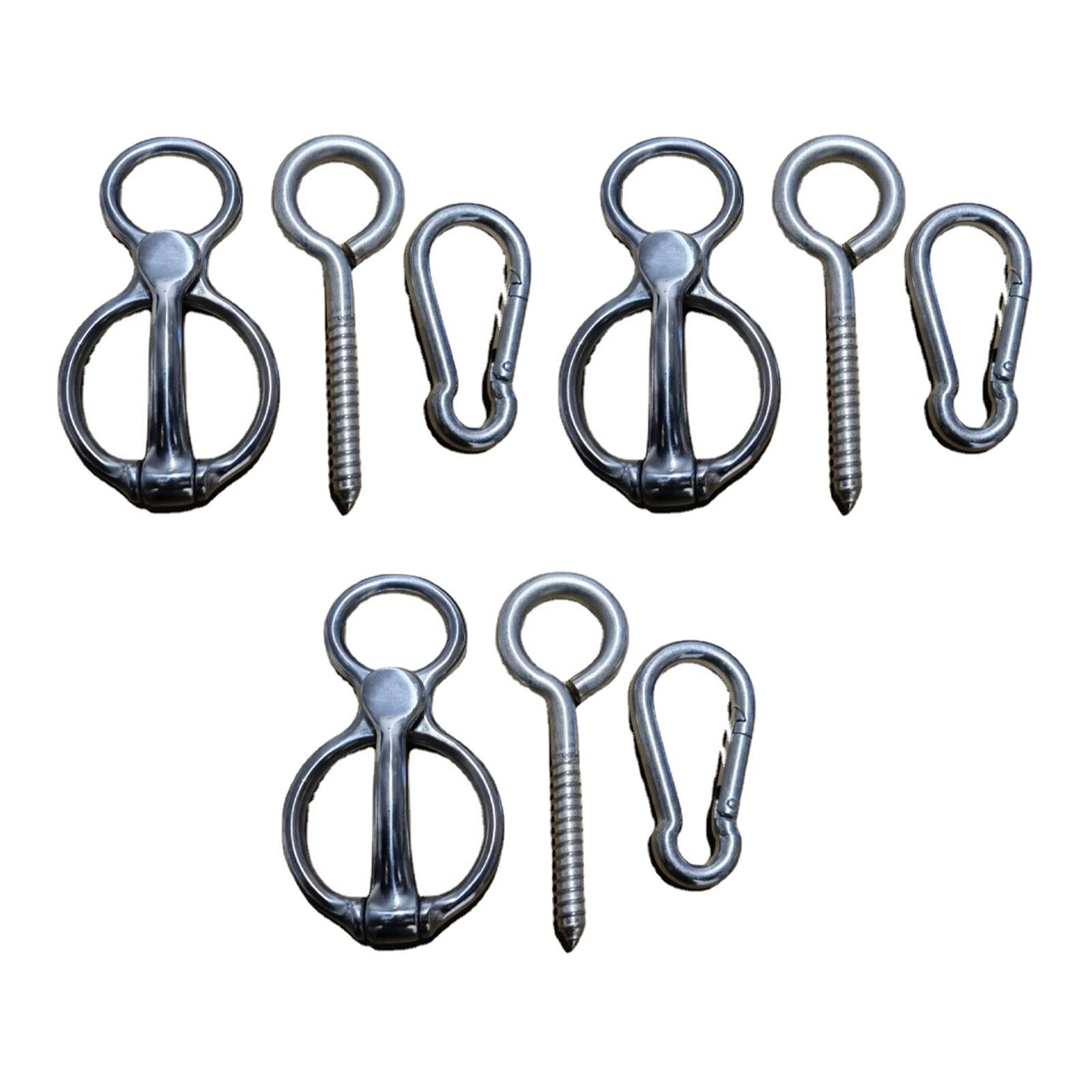 3Sets Horse Tie Rings Horse Tack Supplies Snap Buckle Safety Horse Accessory