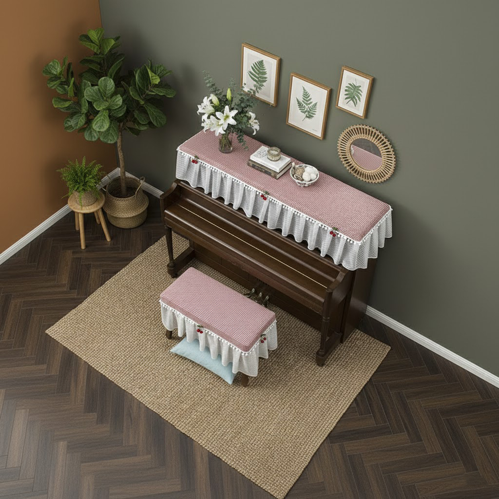 Khăn phủ đàn piano cơ đàn piano điện tử 88 phím sang trọng cổ điển trang trí giáng sinh noel năm mới Tết sinh nhật - HÀNG CHÍNH HÃNG