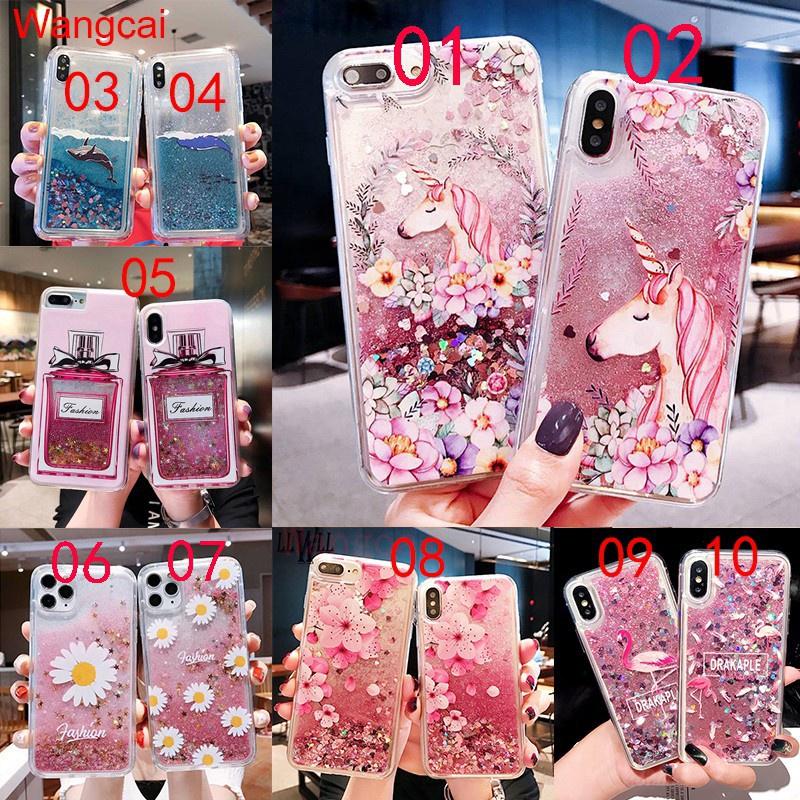 OPPO A94 A74 A55 A54 A35 Phone Case Quicksand Liquid Daisy Unicorn Flamingo Glitter Bling Cartoon Clear Transparent Casing Case Cover