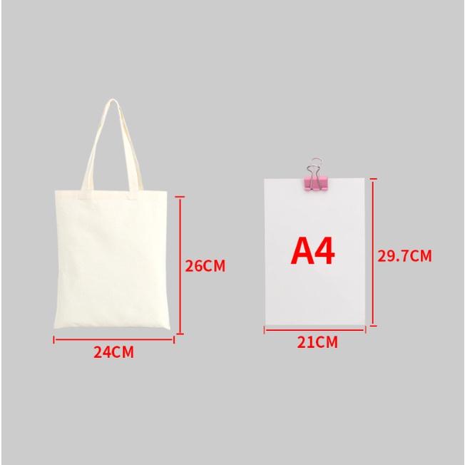 Túi vải canvas nhiều kích thước đeo vai cầm tay Trương Gia Túi Vải - Túi Canvas - Màu Trắng 38cmx45cm