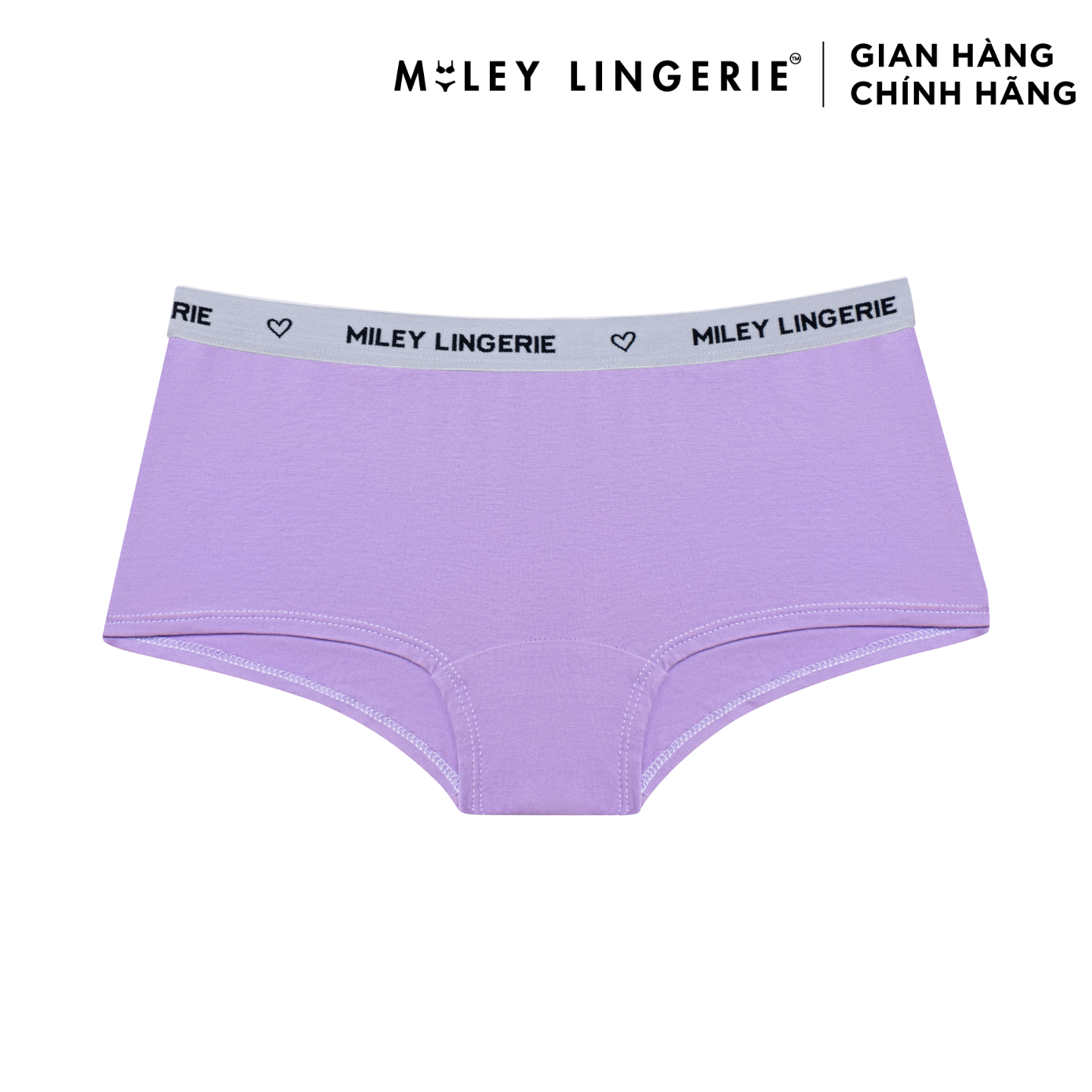 Bộ Đồ Lót Mút Mỏng Đệm Ngực Và Quần Boy Short Chất Vải Cotton Thiên Nhiên Đồng Bộ BeingMe Lilac Purple Miley Lingerie