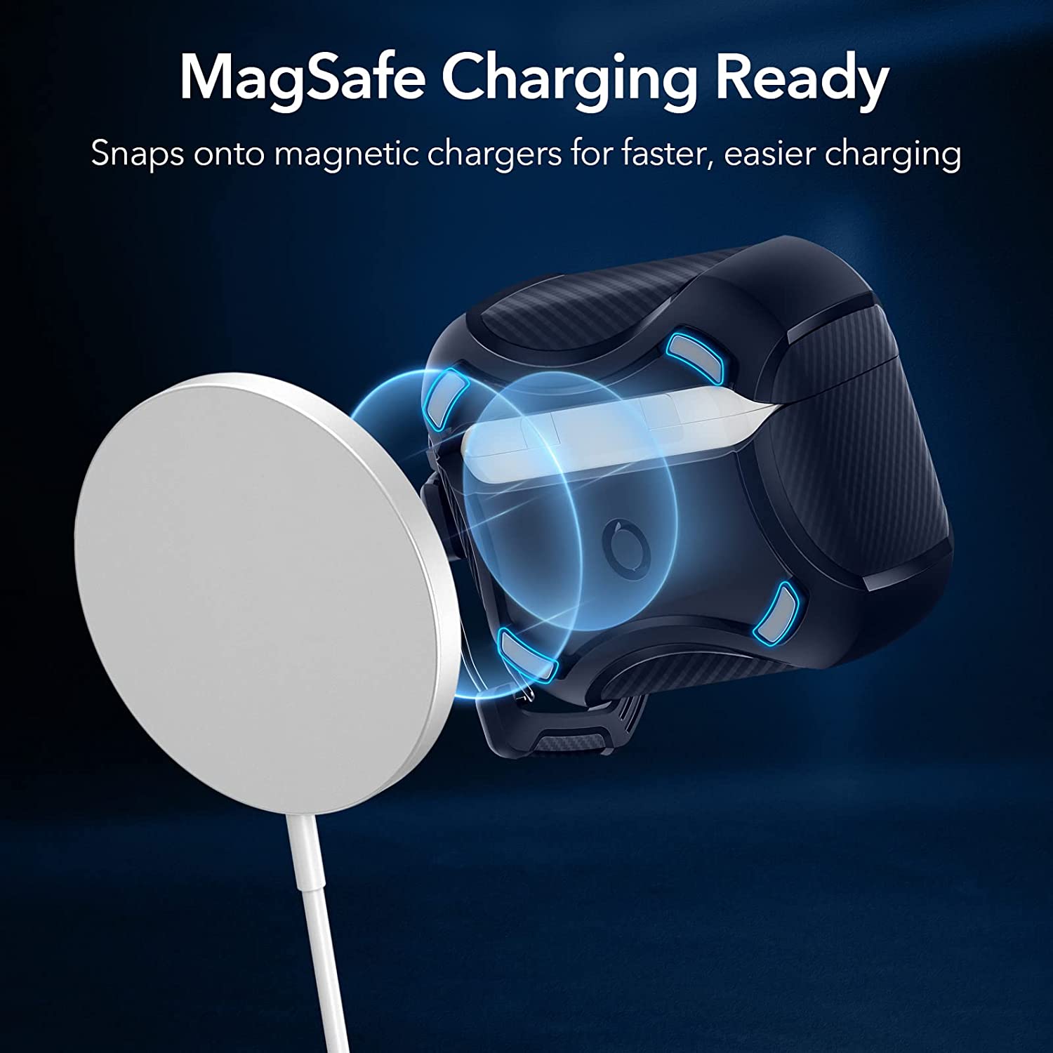 Bao Case cho AirPods Pro 2 ESR Cyber Armor Tough Case with HaloLock - Hàng Chính Hãng