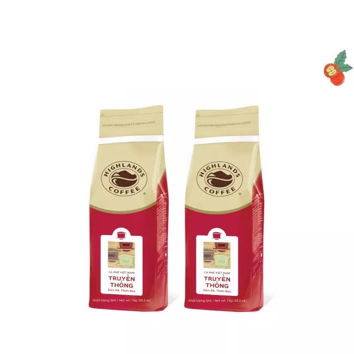 Thùng 15 KG Cà phê bột Truyền thống Highlands Coffee 1kg