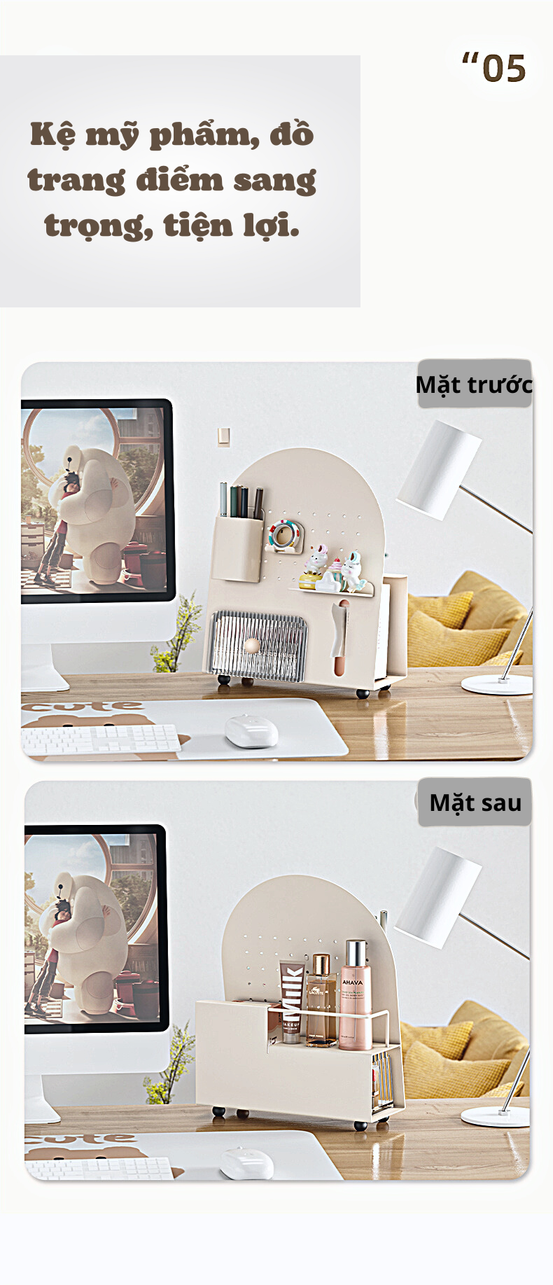 Kệ mỹ phẩm Dola Home cao cấp kim loại đa năng để bàn có ngăn kéo tiện dụng mới nhất 2023