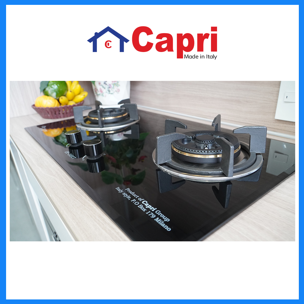 Bếp gas âm 2 vùng nấu Capri CR-208KT | Hàng chính hãng | Tiết kiệm gas