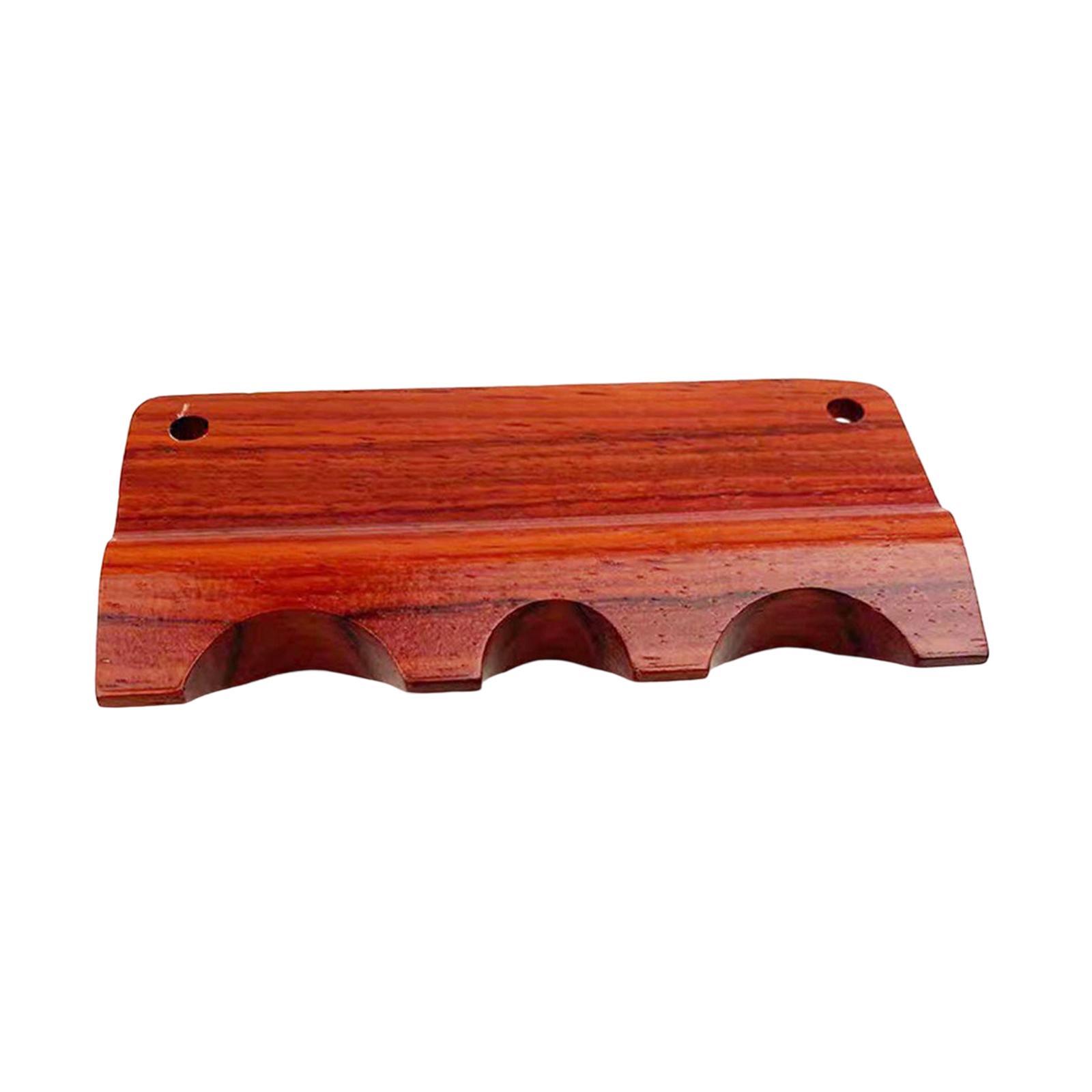 Pool Cue Holder for Table, Pool Table Cues Sticks Holder, Portable Nonslip Weighted Wooden 3 Cue Durable Snooker Rod Rack Table Clip