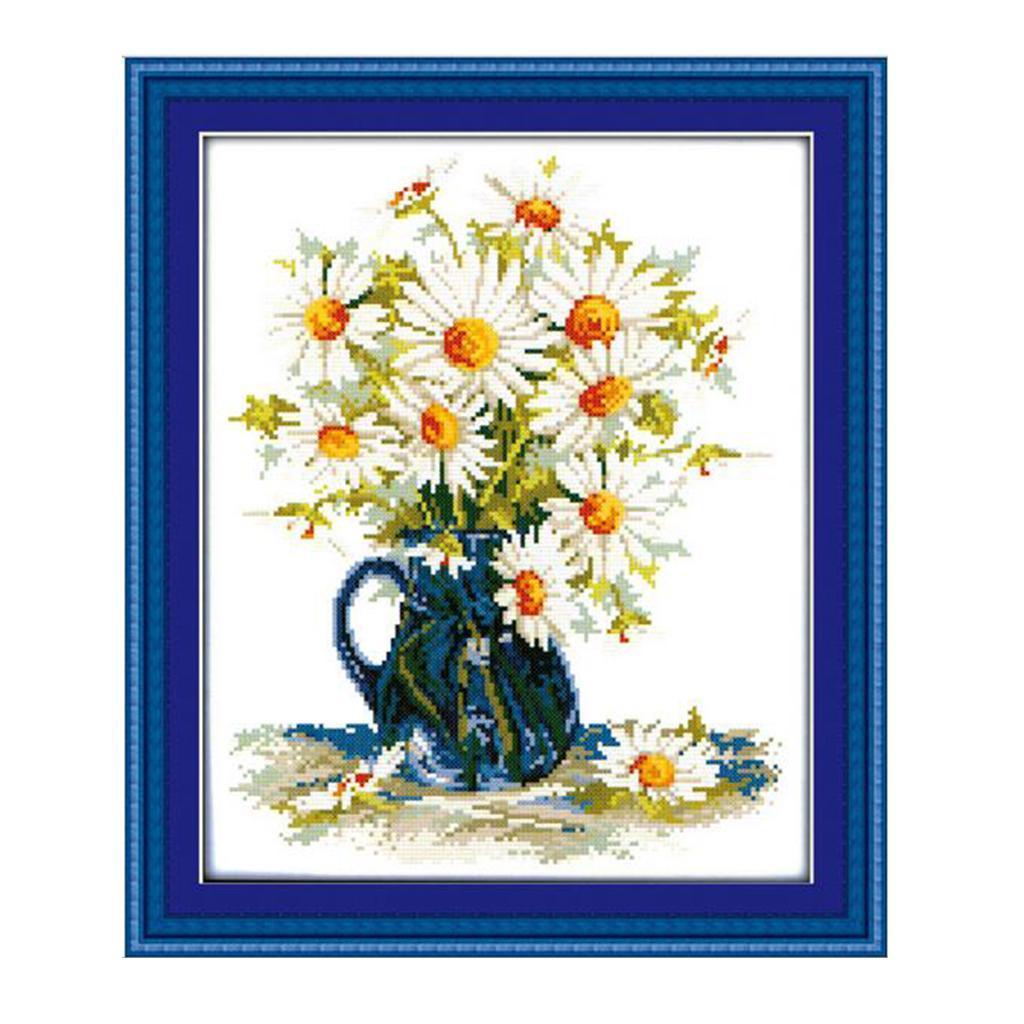 DIY Daisy Stamped Cross Stitch Kits for Children 11CT Counted Needlecrafts
