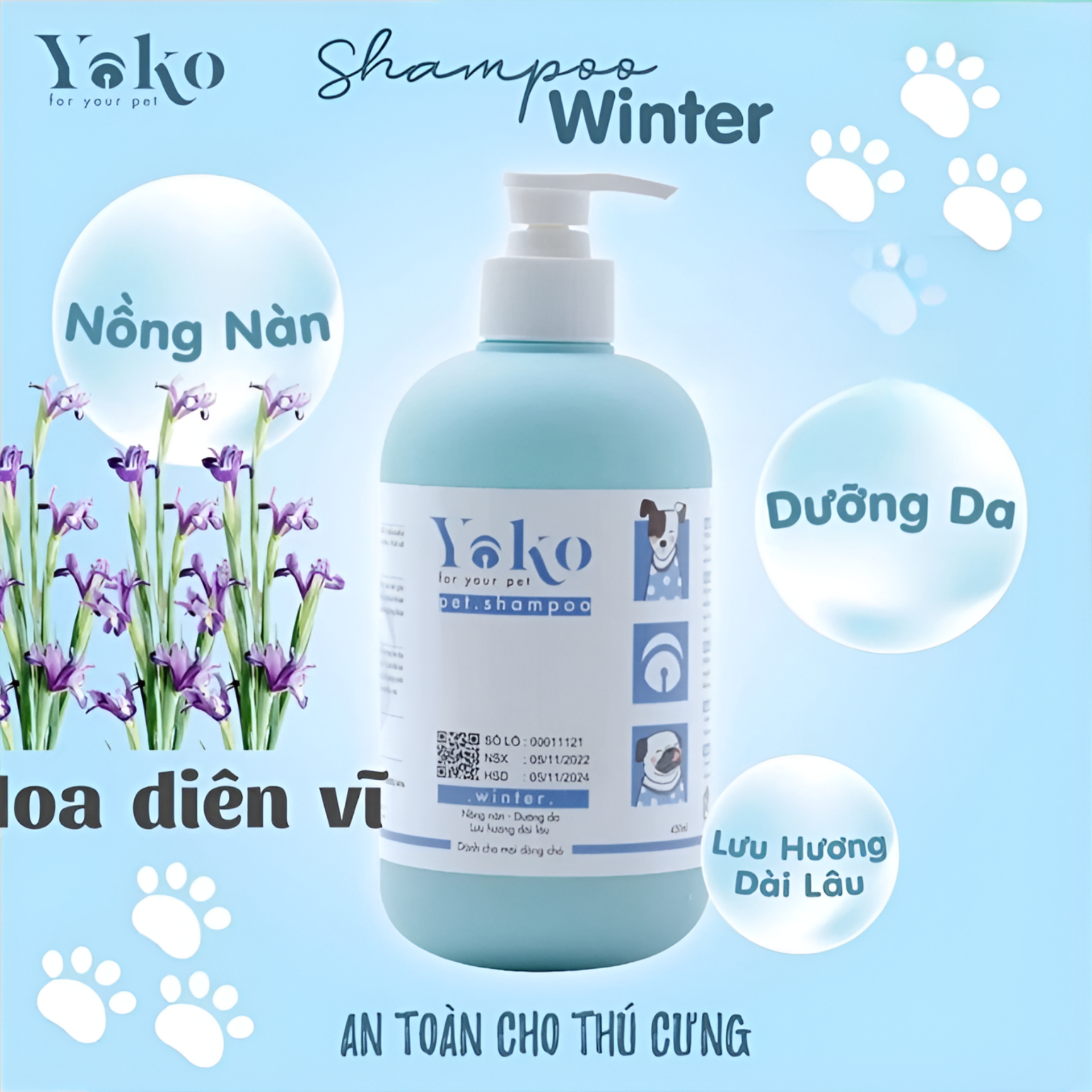 Sữa Tắm Cao Cấp Yoko Cho Chó Mèo Hương Thơm Tự Nhiên Dịu Nhẹ 450ml - YonaPetshop