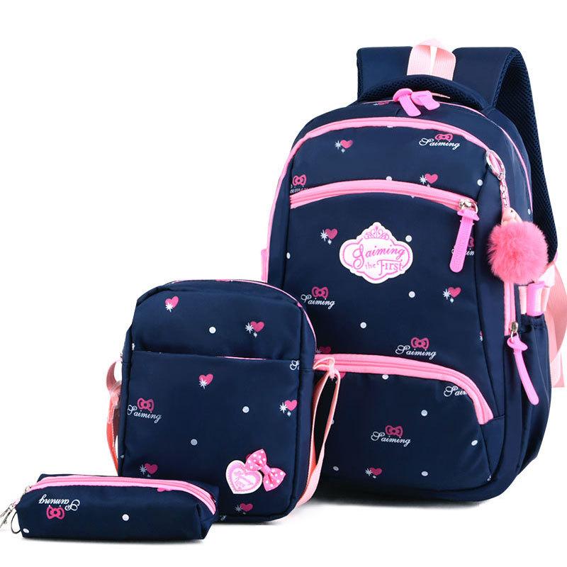 3 Bộ Trường Túi Cho Bé Gái Chống Nước Trường Ba Lô Trẻ Em In Hình Schoolbag Vải Đeo Vai Trẻ Em Túi Mochilas