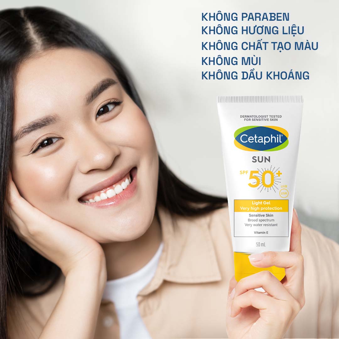 Kem chống nắng dịu lành cho da nhạy cảm CETAPHIL SUN SPF50+ LIGHT GEL 50ML