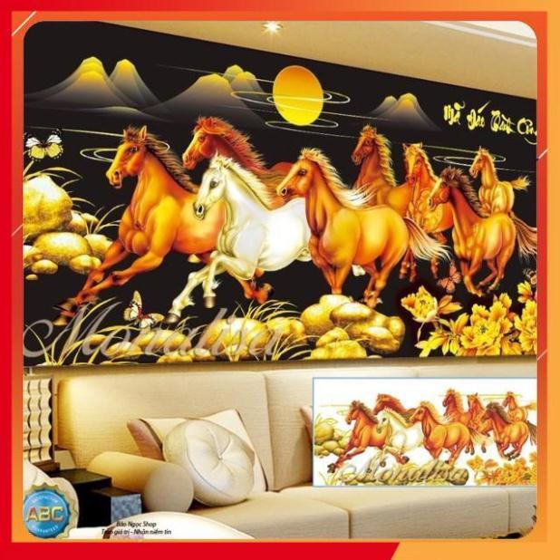 Tranh Đính Đá MÃ ĐÁO THÀNH CÔNG. Kích Thước : 1m x 54cm