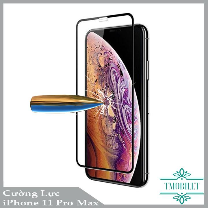 Kính Cường Lực  Dành Cho Điện Thoại iPhone 11 Pro Max Full Màn 111D Bò Tót Full Keo - Chống Xước - Chống Nước - Màu Đen