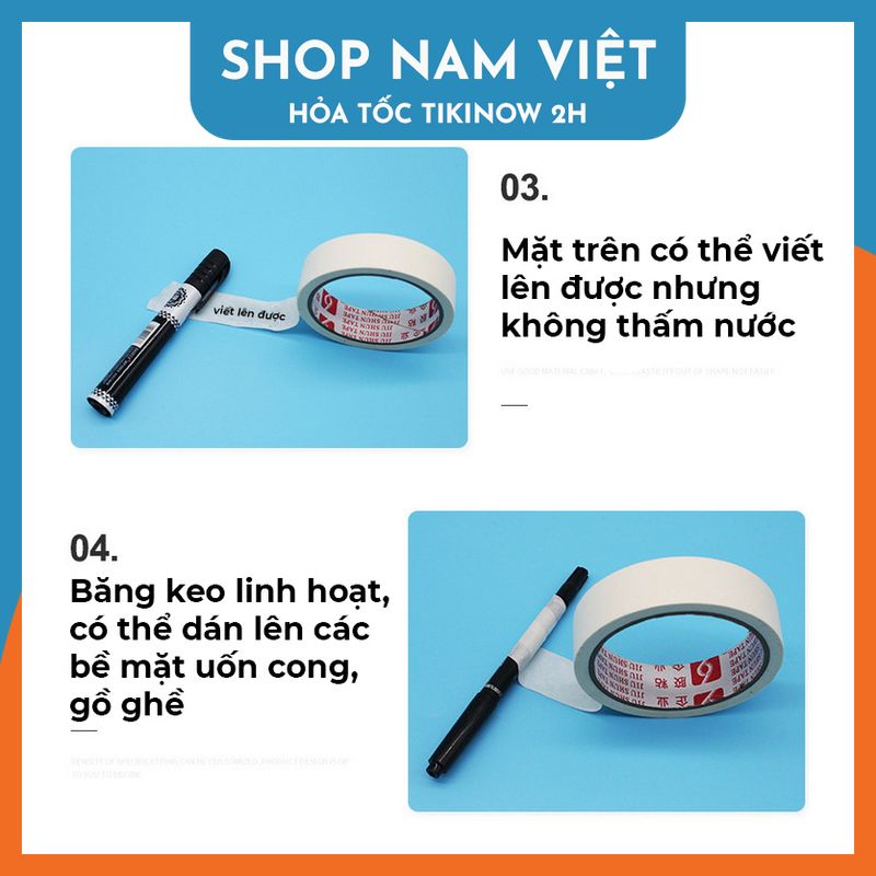 Băng Keo Giấy Chặn Sơn, Chặn Màu Không Để Lại Vết Keo (Bộ 3 Cuộn)