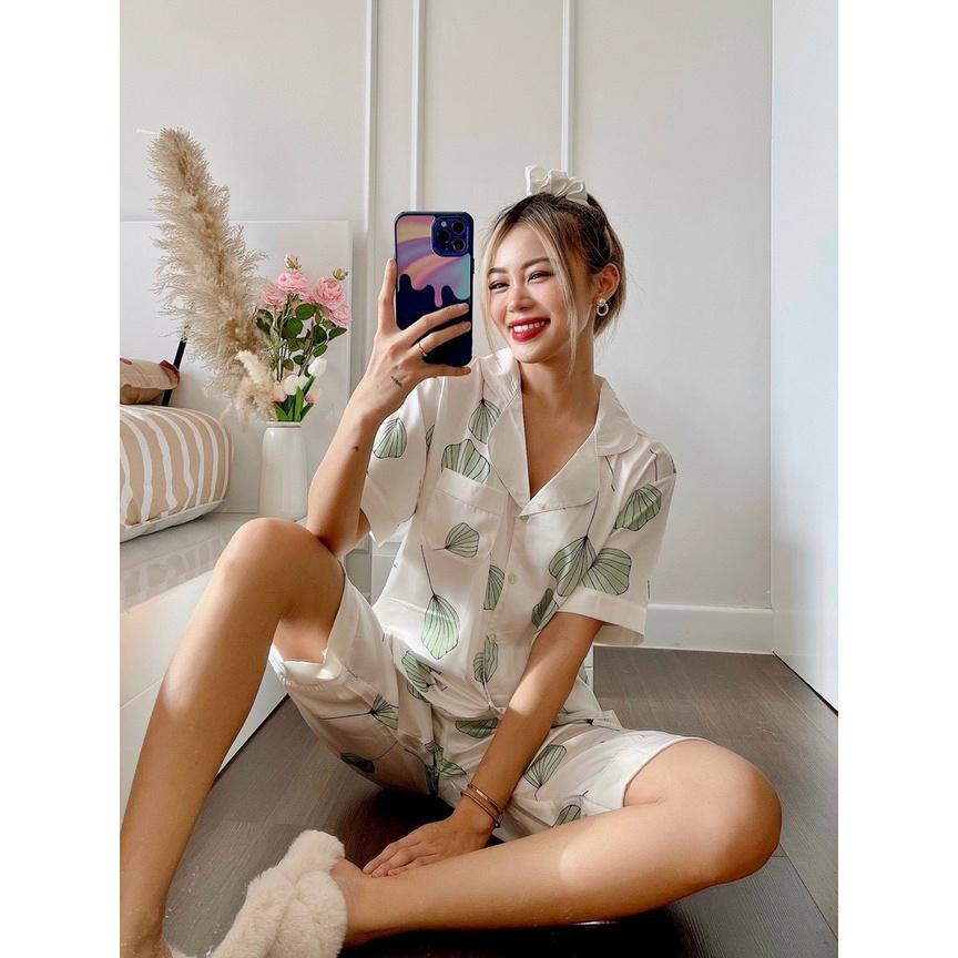 Bộ Lụa Lửng Họa Tiết Mặc Nhà