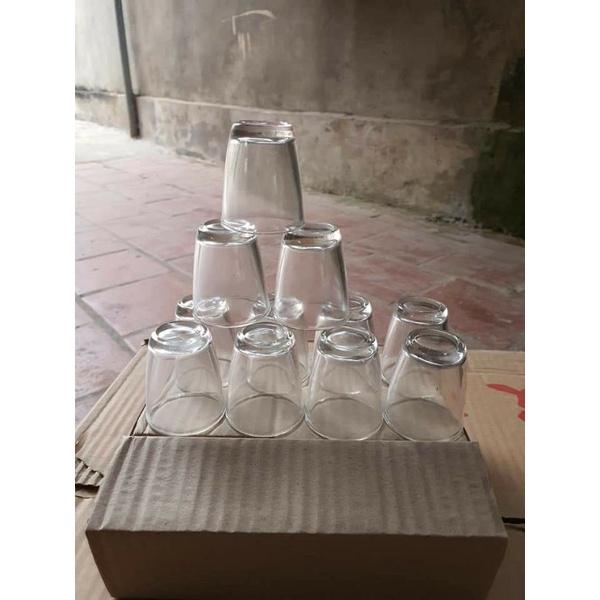 Hộp 12 ly uống rượu - chén mắt trâu thủy tinh chịu nhiệt và chống va đập tốt