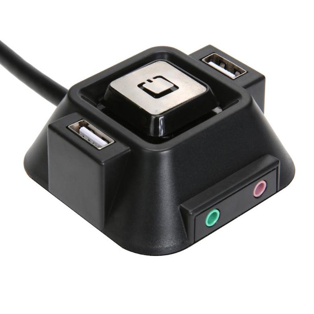 Desktop   Switch Dual USB Ports Power Reset Button LED Lights Audio